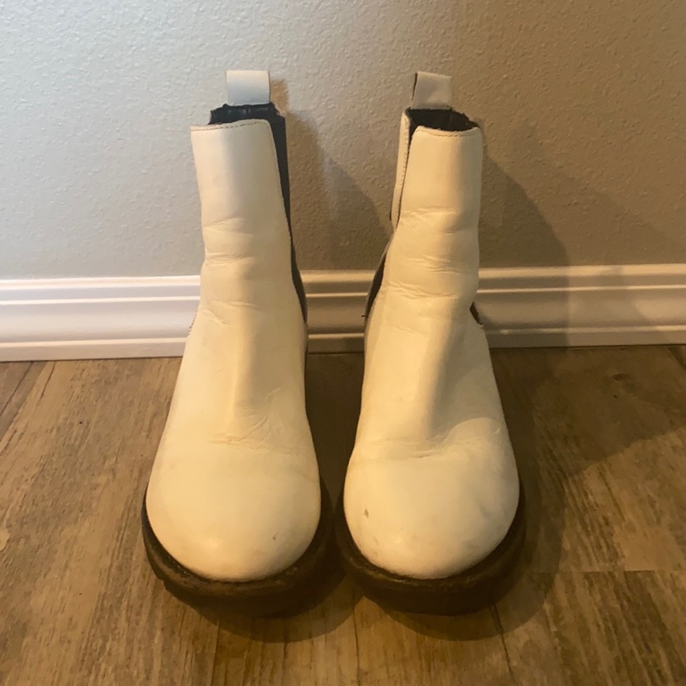 White Leather Chelsea Boot